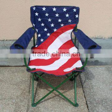 Adult beach folding lawn chair with flag printing