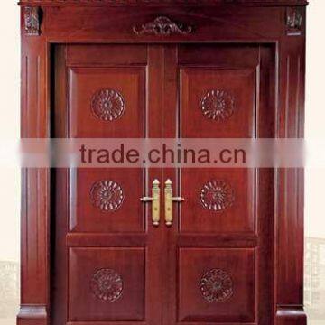 Interior double solid wooden doors