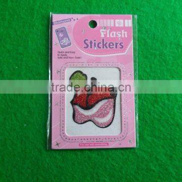 lovely Red Lip Glitter Jewelry sticker with Crystal