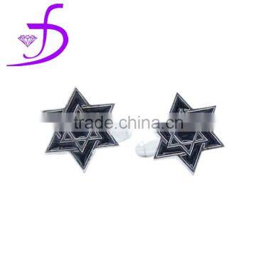 lattest middle east style sterling silver enmel cufflink in Star of David