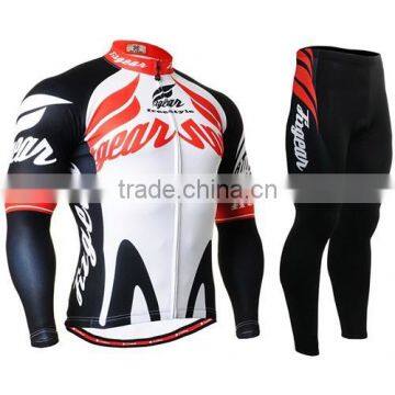 Latest deign waterproof long sleeve men women black cycling clothing 2014 winter custom pro team cycling Jersey