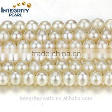 5-6mm AA near round white cheap natural zhuji freshwater pearl strand