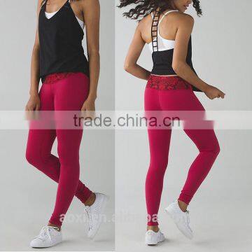 Oem service fashion design sports wear 88% polyester 12% spandex yoga pants wholesale