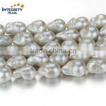 Freshwater loose pearl strand 12mm grade aa nucleated irregular shape pearl strand