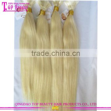 Grade 7a virgin indian remy human hair bulk for honey blonde straight hair bulk for braiding