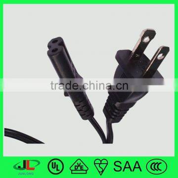 High quality UL American black 2 pin polarized electric plug