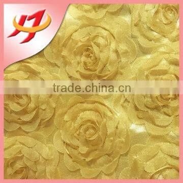 100% Polyester 3D Rose Embroidery Design Fabric for Lady Garment Polyester Embroidery Fabric