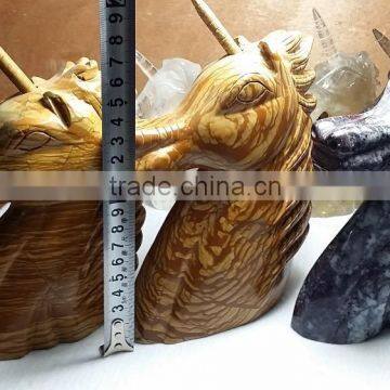 Hand Carving Natural Blue Stone Ore Unicorn for Sale photo-2