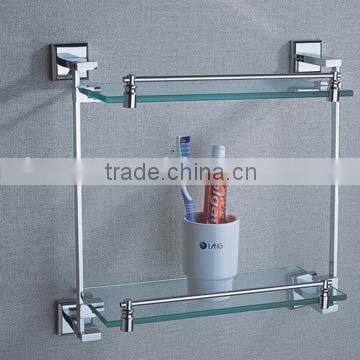 hotel bathroom accessories-OL-2112 double glass shelf