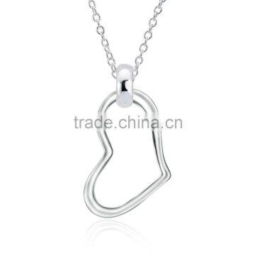 2016 Rellecona heart shape pendant necklace thin chain 925 sterling silver plated jewelry