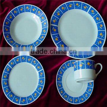 shandong factory round blue dinner set /round color dinnerware / linyi factory round dinner set