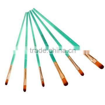 High Quality Professional Fine 6 Piece Acrylic Holder Handle Filbret Nylon Hair Oil Paint Brush Set