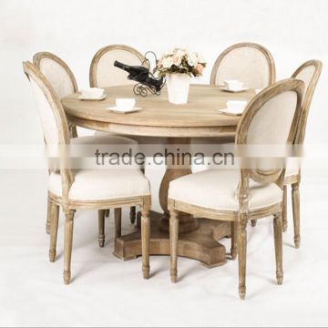 Royal reclaimed wood dining table set antique european style