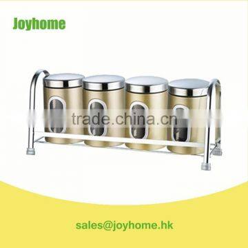 decorative airtight stainless steel tea coffee sugar canisters