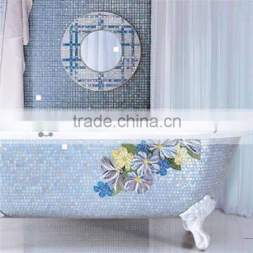MB PBT-CV-S02 Handmade Mosaic Small Bathtub Design Silver Leaf Mosaic Art Mosaic Bathtub photo-5