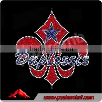 New Design Duplessis Fleur De Lis Appliques Rhinestone Glitter