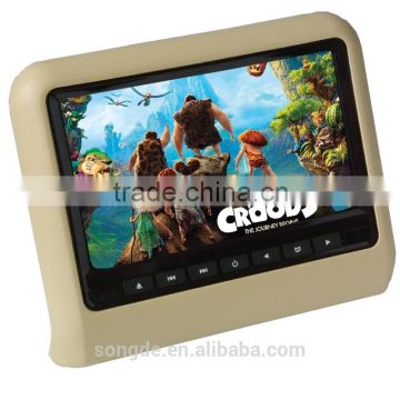 9 inch heardest lcd media advertising player, headrest tv monitor player for car