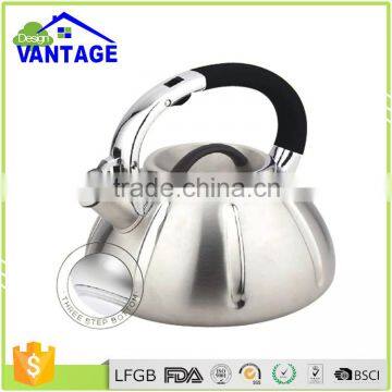 Multiple specification easy to clean stainless steel travel whistling kettle for induction cooker