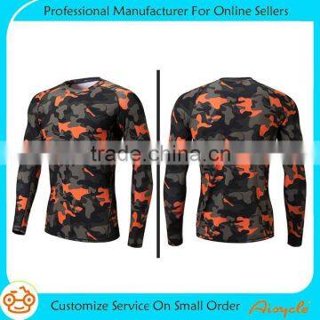 Hot sale custom long sleeve camo sports wear t-shirt for men