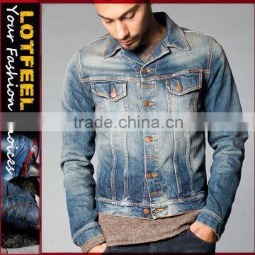 Hot Sale casual design Jeans Coat Man denim Jacket For Men (LOTN047)