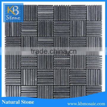 tumbled kb stone new design pure black mosaic tile