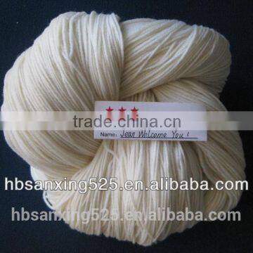 3.9/4NM 80%/10%/10% Superwash Merino Wool/ Cashmere/ Nylon Blend Yarn,raw White/bleached White/dyed Color photo-2