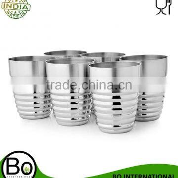 Stainless Steel Deluxe Silver Tumblers - 300 ml Each Deluxe Tumbler 12.7 cm