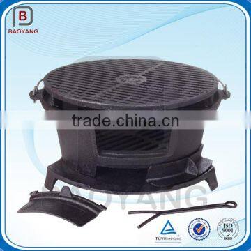 OEM customized product enamel bbq cast iron charcoal grill