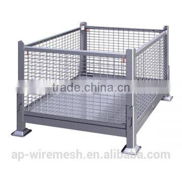 storage stacking metal container/Industrial metal turnover storage box/ industry foldable metal wire mesh