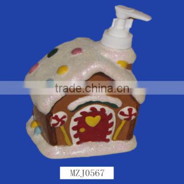 Gingerbread House Shaped Ceramic Liquid Hand Soap Dispenser