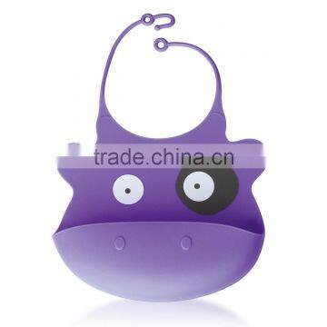 Popular funny animal style silicone baby bib