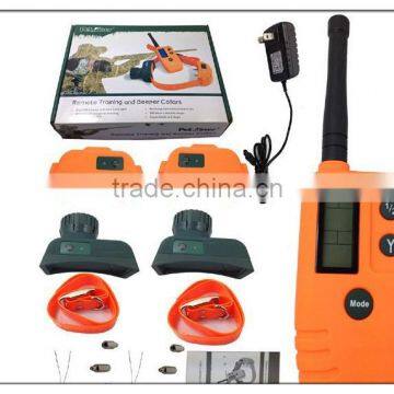 For 2 Dogs Collar PET TRAINER Hunter Beeper Dog Training Collar Waterproof 1 Transm+2 Collar+2 Receiver+2 Beeper