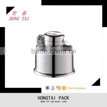 China Supplier 28/410 Plastic Shiny Sliver Flip Top Bottle Caps for Water Bottle