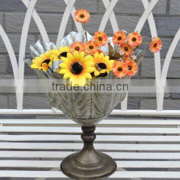 newest decorative grey metal pot flower