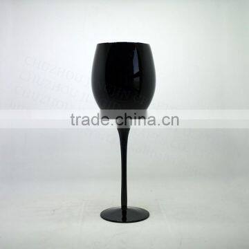 Solid black glass wine cup 17oz party cup for home wedding