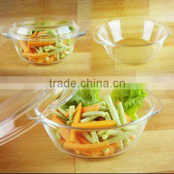 heat resistant glass bowl with lid for microwave oven