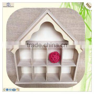 Hanging Standing Compartment Grids Wooden Display Storage Box photo-3