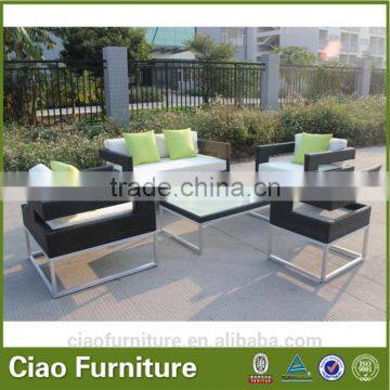 New Design Rattan Sofa 4 pc Leisure Aluminum Frame Outdoor Furniture Used Garden Sofa Set photo-3