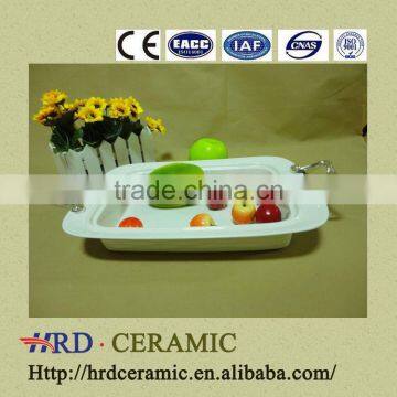 Supply stock ceramic plate set with Metal handle