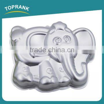 Toprank Custom Cute 3D Elephant Shaped Aluminium Alloy Cake Mold Non-stick Metal Cake Pan Mold