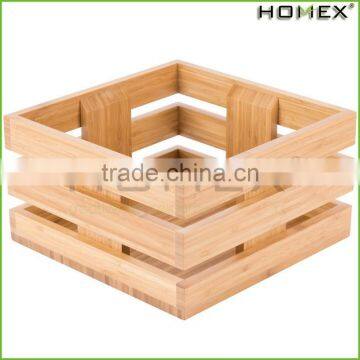 Bamboo Food Square Crate Riser Storage Crate Box Homex BSCI/Factory