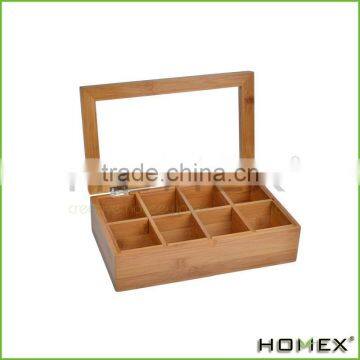 Bamboo 8 Compartment Rectangular Tea Box/Homex_Factory photo-2