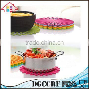 NBRSC Flexible Durable Non Slip Silicone Multi-Use Flower Trivet Pot Holder Mat Set of 3 photo-2