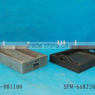 Beautiful Various Design Wood Carbonization Wooden Tray photo-2