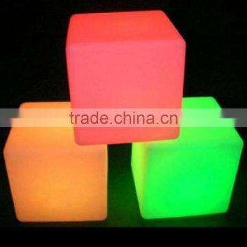 Glowing plastic led cube stool