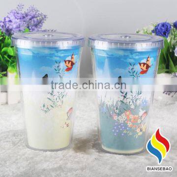 16oz Double Wall Plastic Color Changing Mug Hot Cold photo-3