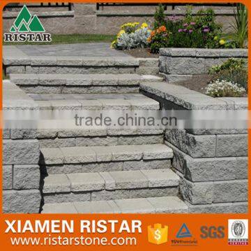 Light grey granite stone stairs treads steps riser for outdoor use