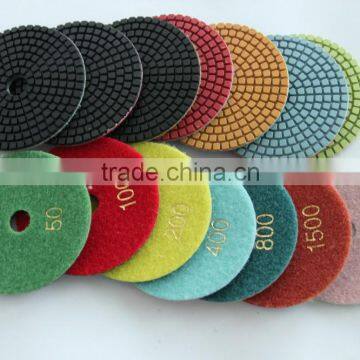 Colourful Diamond polishing pad with or without water