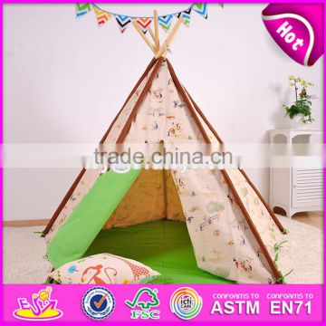 Deluxe indoor play kids teepee tent natural cotton canvas Indian kids teepee tent W08L005