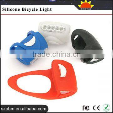 Colorful shell 7 LED 3*AAA Multi-function Strobe Light on Bike Safety Silicone Bicycle Front Rear Wheel Light